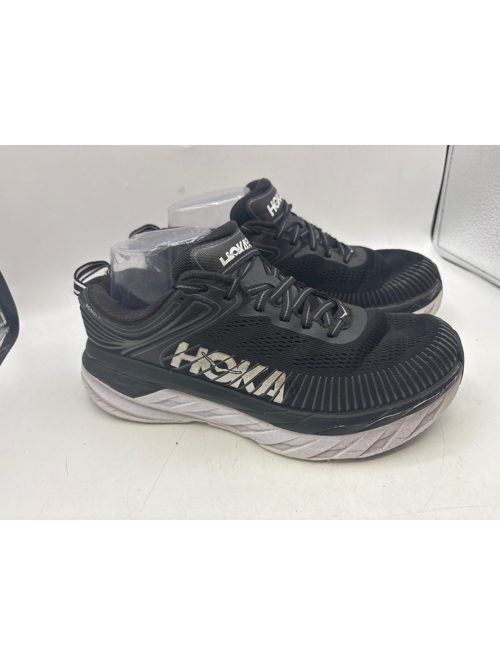Hoka One One Bondi 7 Women Size 8 D Black Running Shoes
